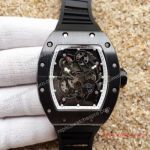 Replica Richard Mille RM 11L Watch Black plated Case White inner Skeleton Dial Black rubber